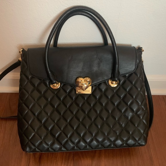 Black Quilted Love Moschino leather bag - Picture 2 of 5